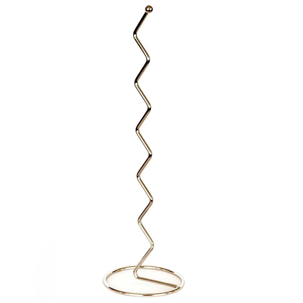 Zig Zag Metal Toilet Paper Holder In Gold Tone